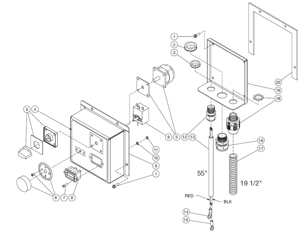  DHG-4004-B0H6G, DHG-4004-B0V6G, DHG-4004-D0H6G, DHG-4004-D0V6G (sn:15122893-15152764), (sn:0-15122892), Electric Box Assembly Parts By Mi-T-M