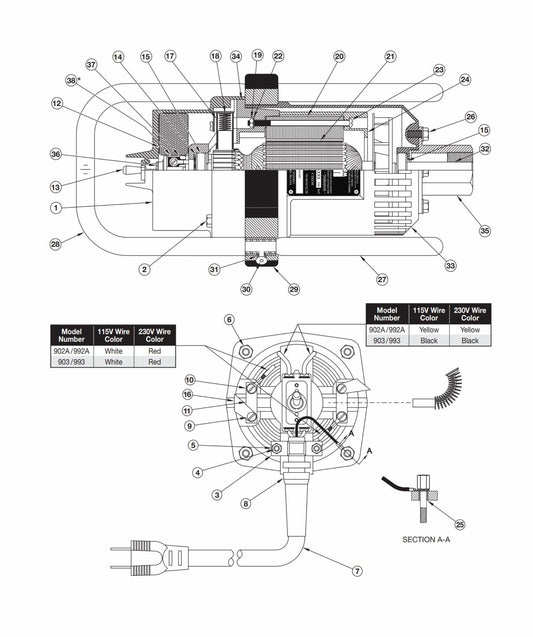 902A -230V Concrete Vibrator Motor Parts