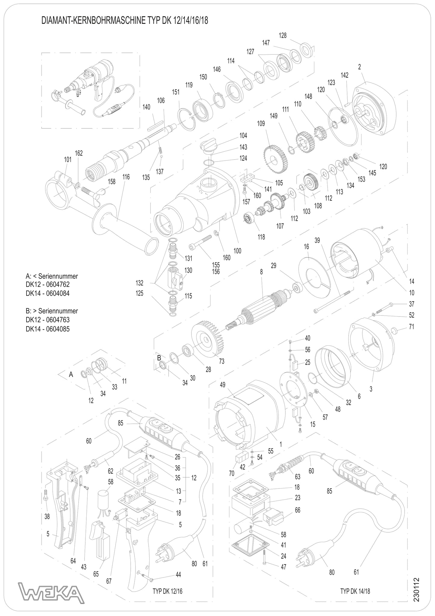 WEKA DK16 Core Drill Parts By Core Bore Diamond Products
