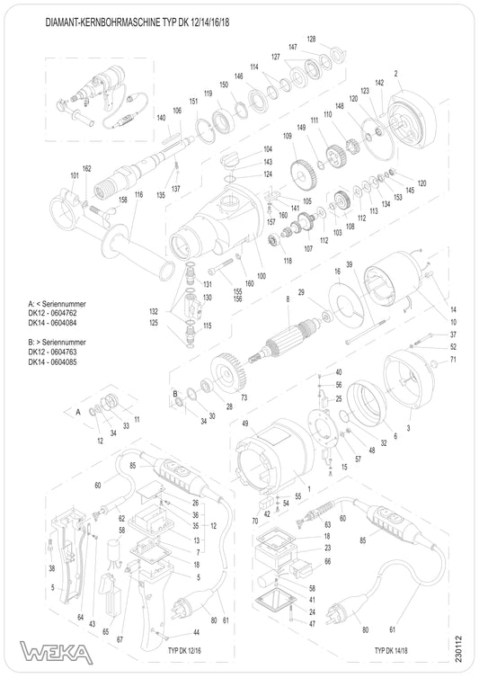 WEKA DK16 Core Drill Parts By Core Bore Diamond Products