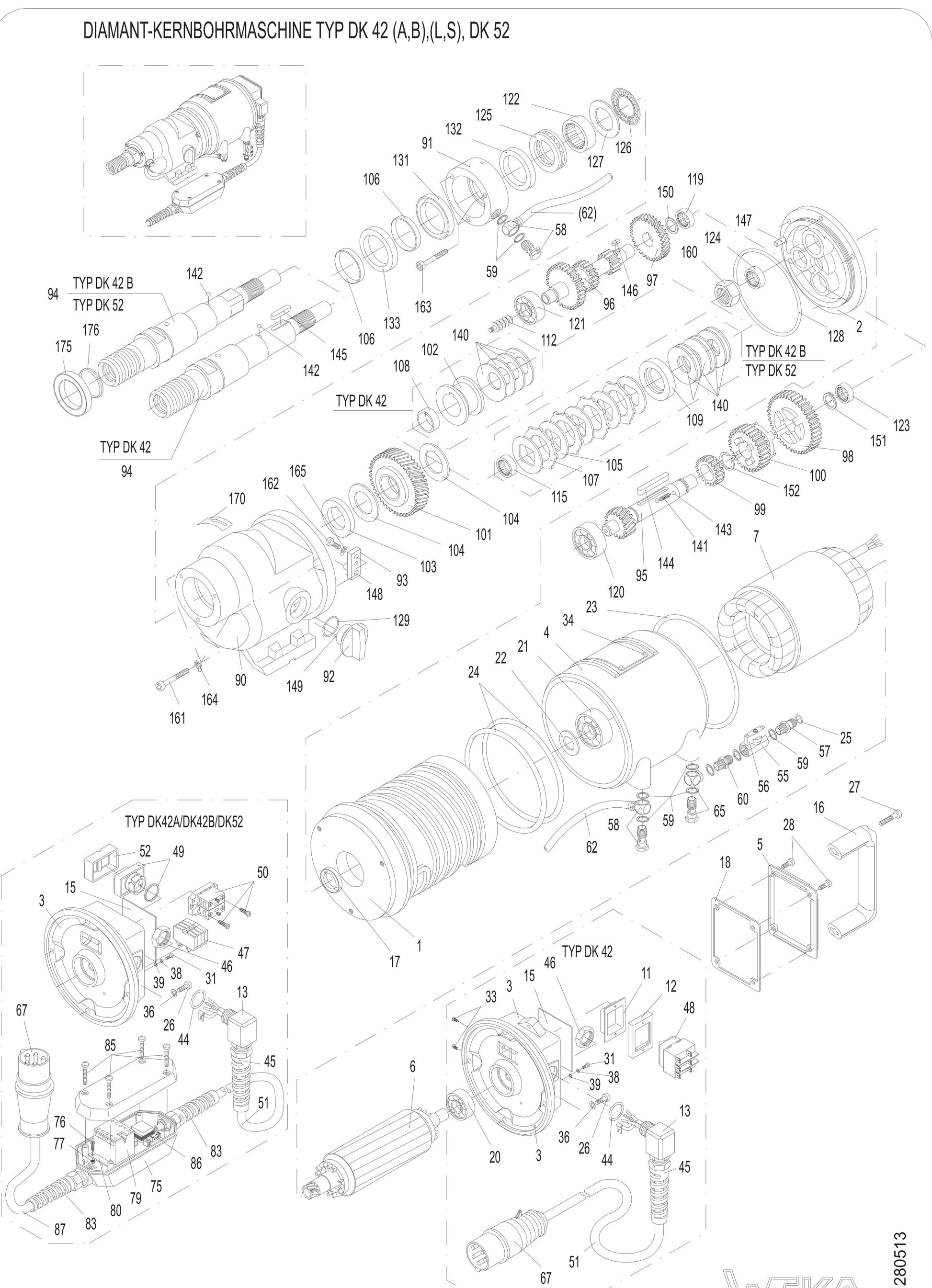 WEKA DK52 Core Drill Parts By Core Bore Diamond Products