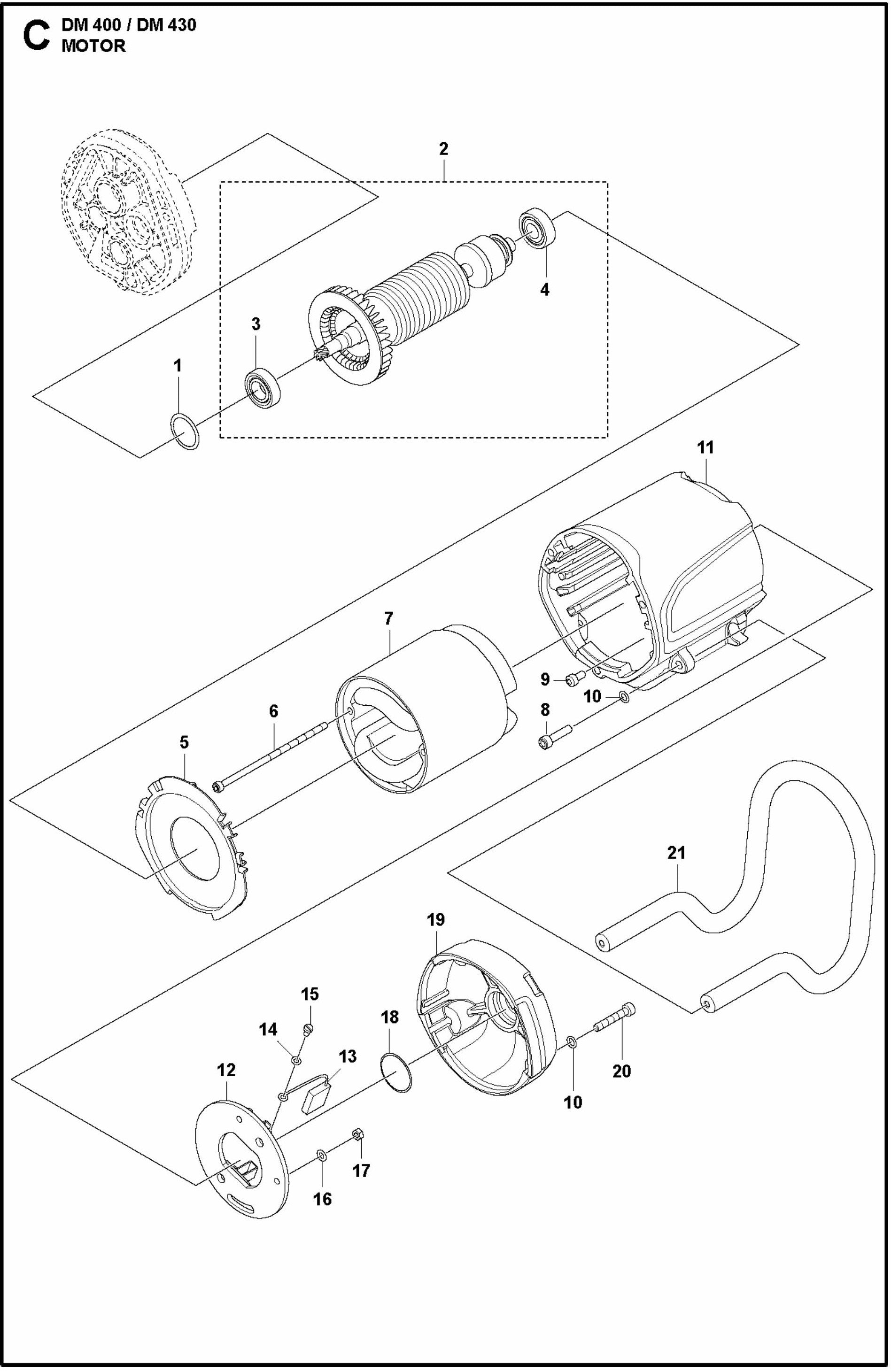 DM 400 Motor Assembly Parts