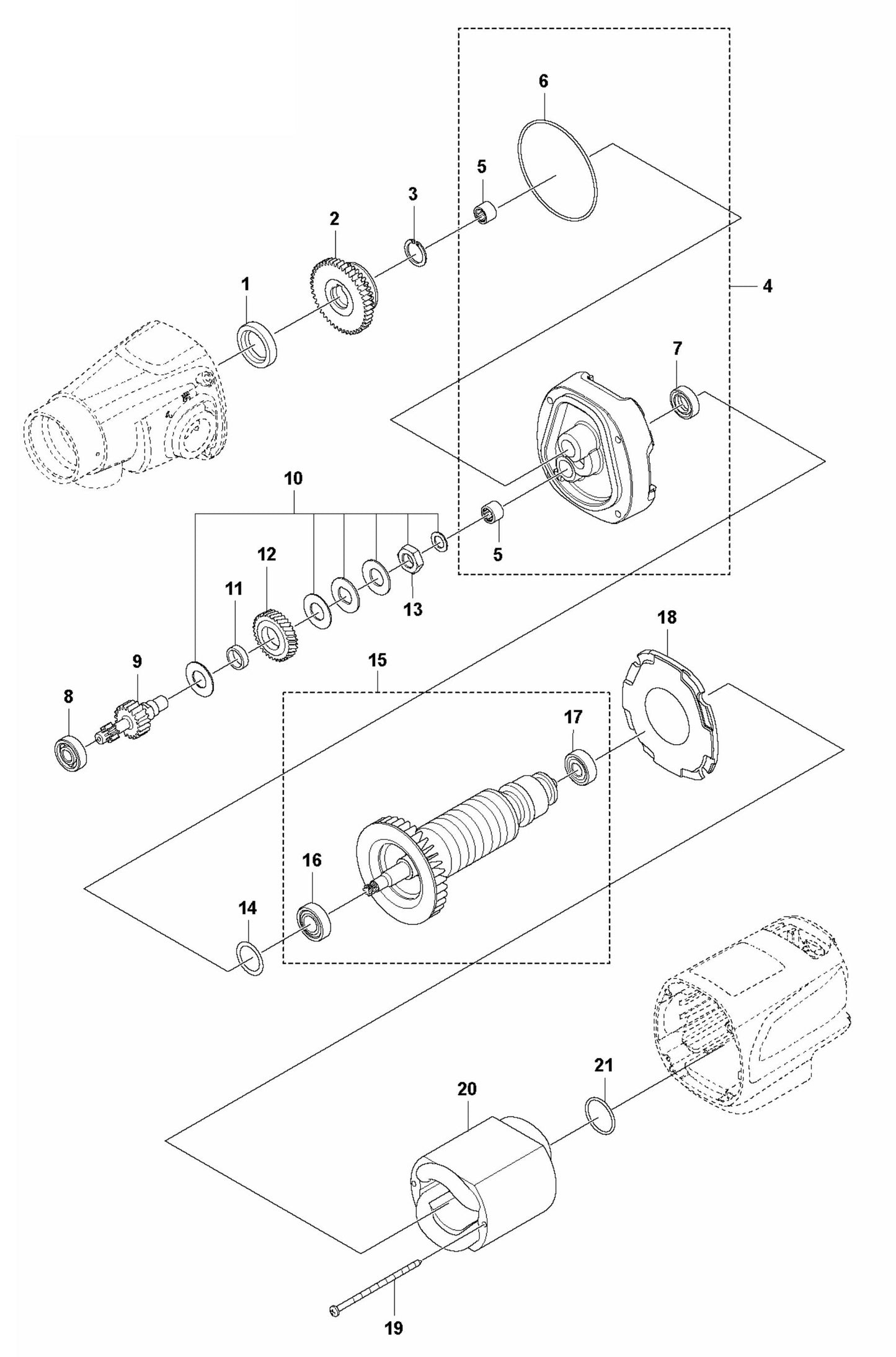 DM 200 Motor Assembly Parts by Husqvarna