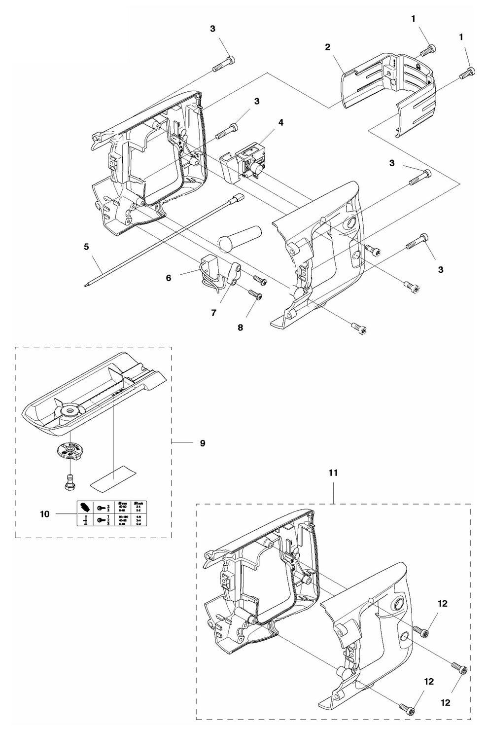 DM 220 Rear Handle Assembly Parts by Husqvarna