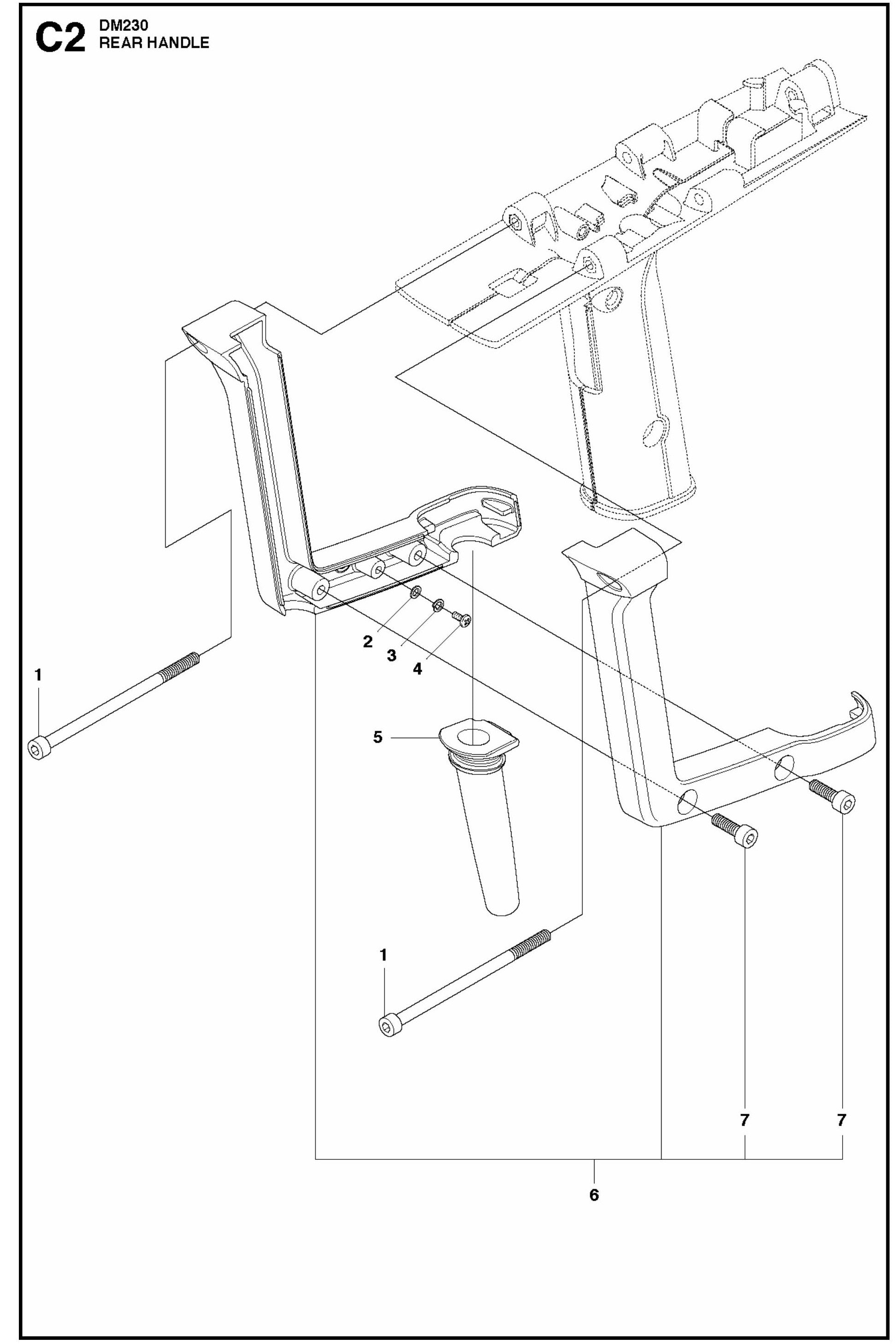 DM 230 Rear Handle Assembly-2 Parts