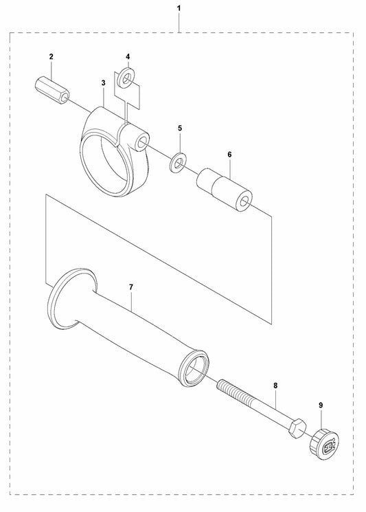 DM 230 Front Handle Assembly Parts by Husqvarna