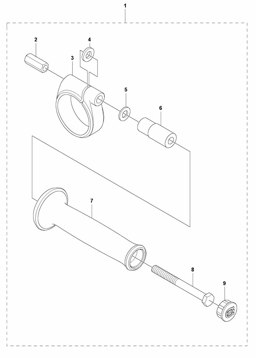 DM 230 Front Handle Assembly Parts by Husqvarna