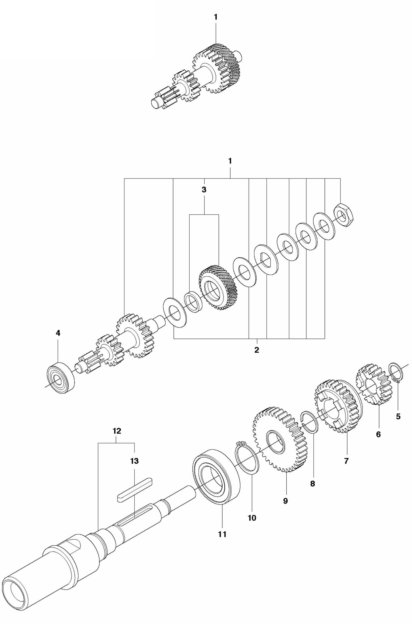 DM 230 Gear Box Assembly Parts-2 by Husqvarna