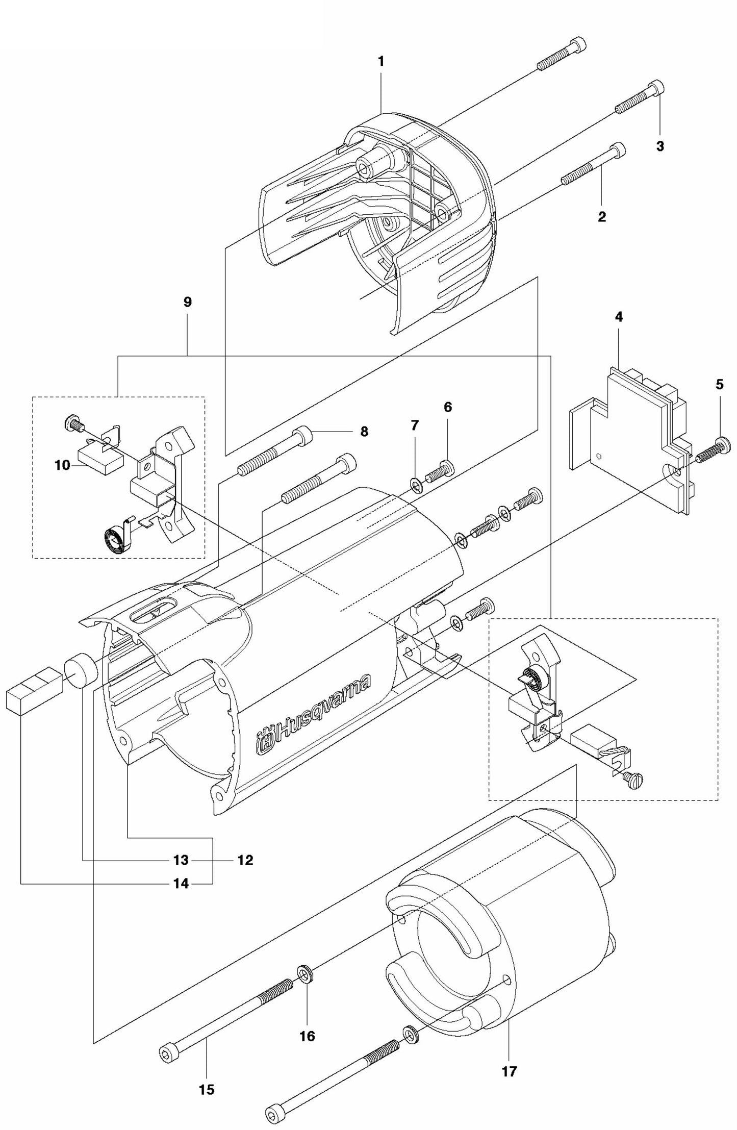 DM 230 Motor Assembly Parts-2 by Husqvarna