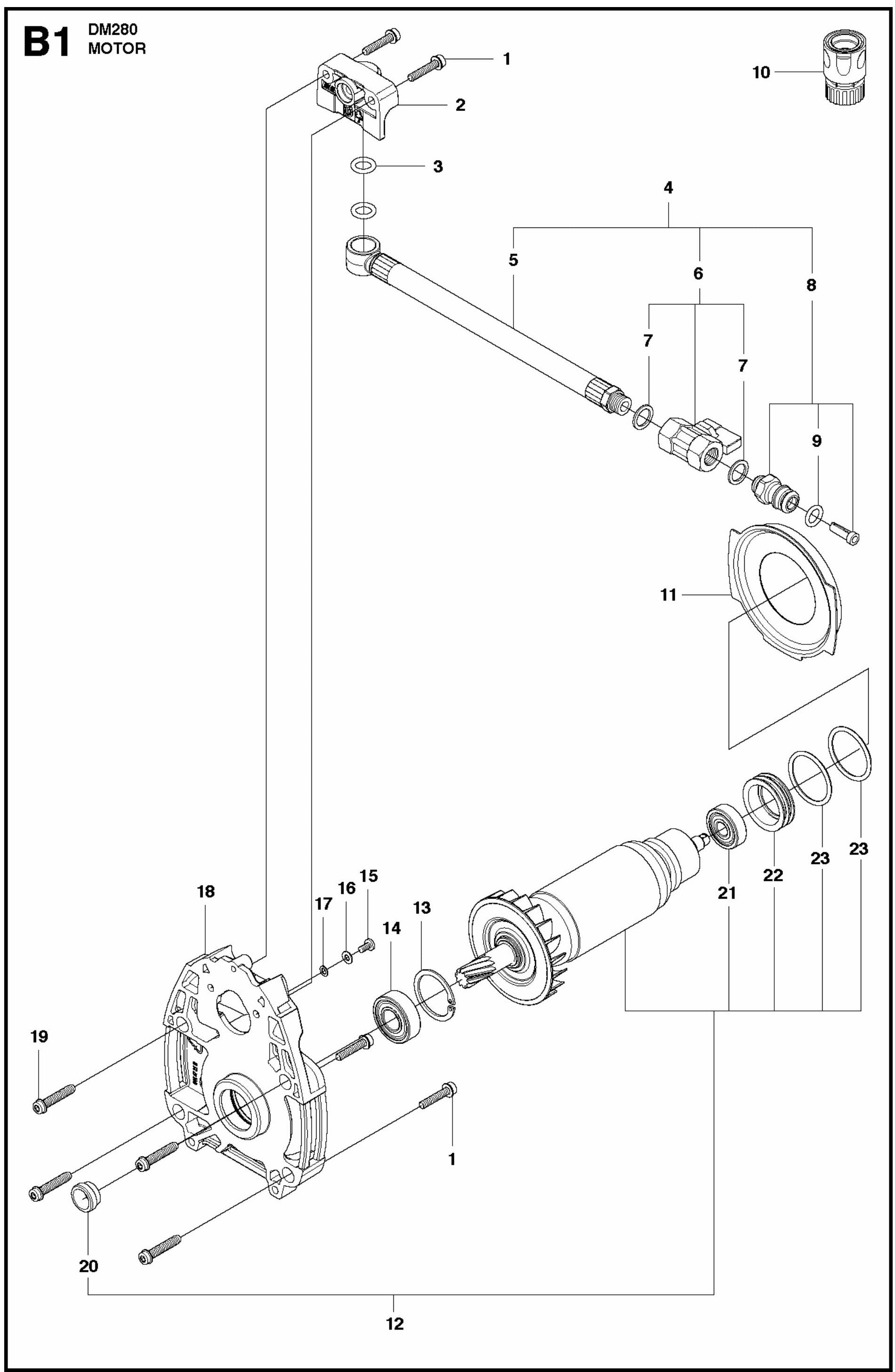 DM 280 Motor Assembly-1 Parts