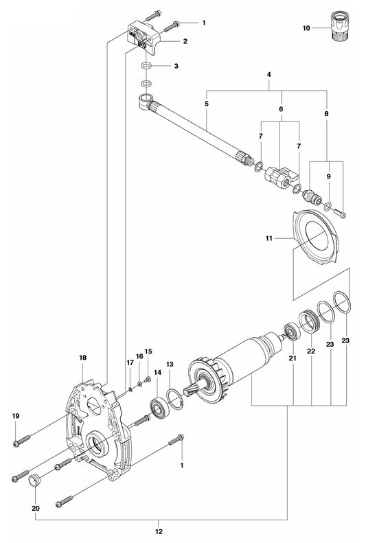 DM 280 Motor Assembly Parts-1 by Husqvarna