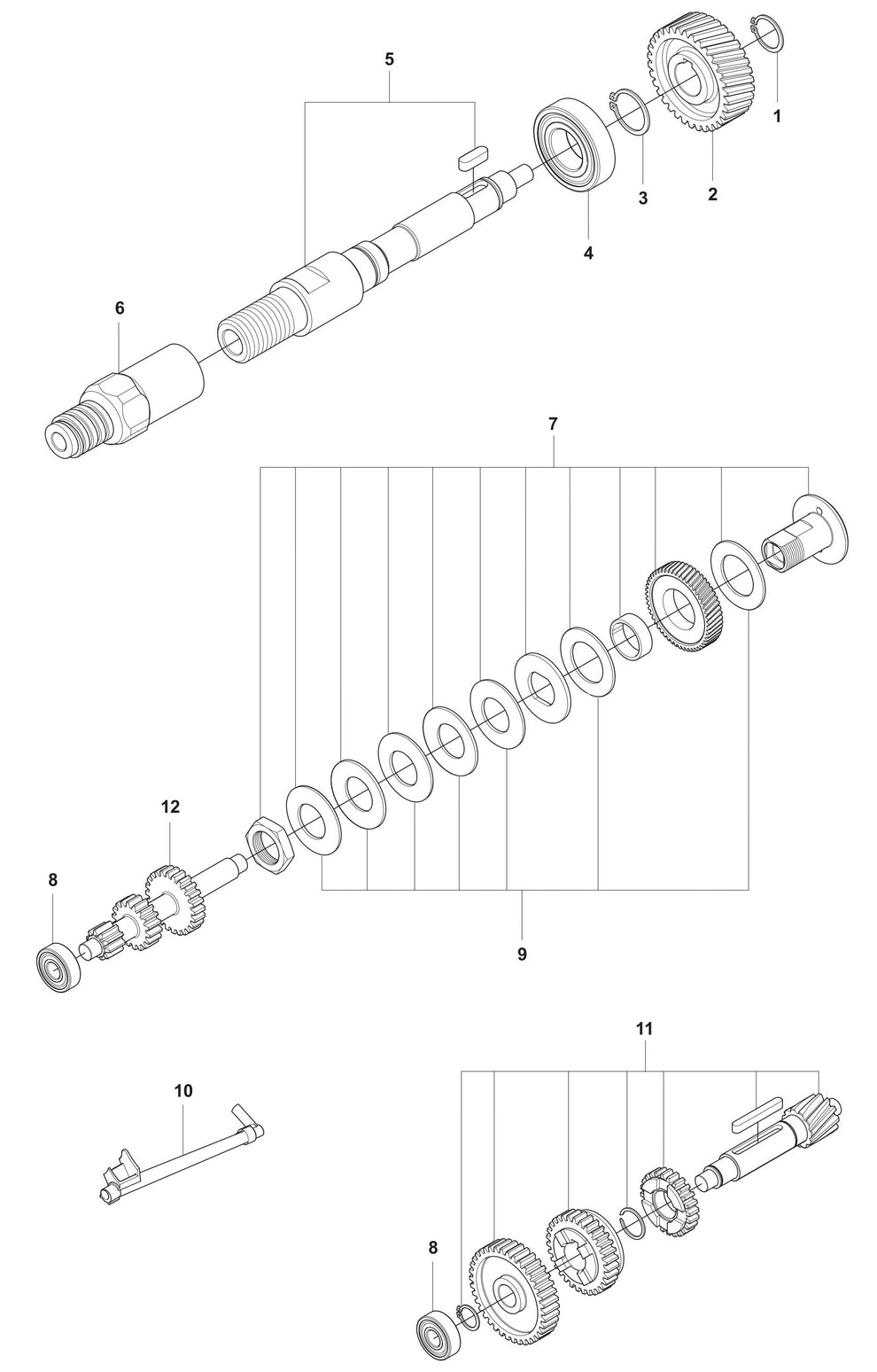 DM 330 Gear Box Assembly Parts-2 by Husqvarna