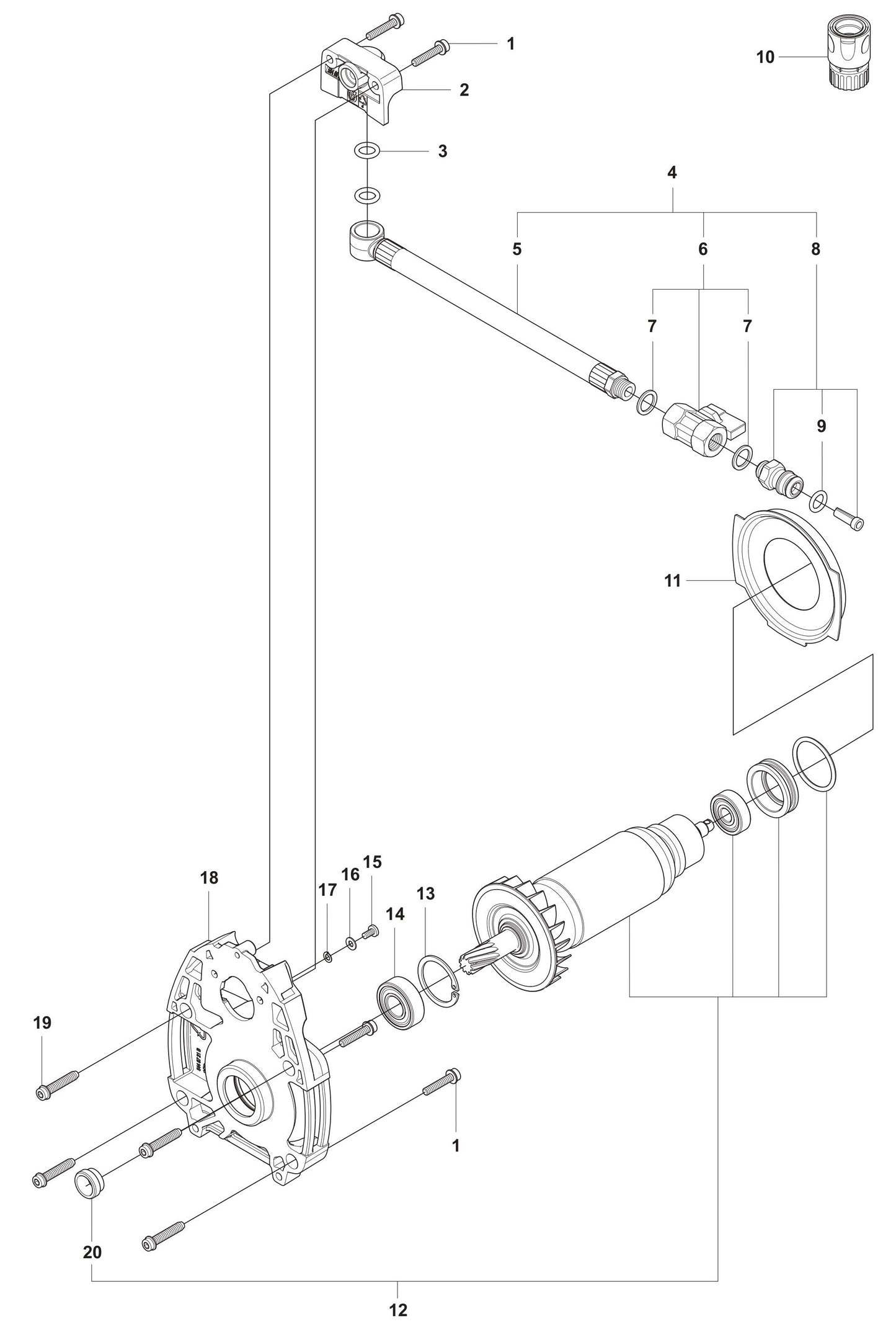 DM 330 Rotor and Hose Assembly Parts by Husqvarna
