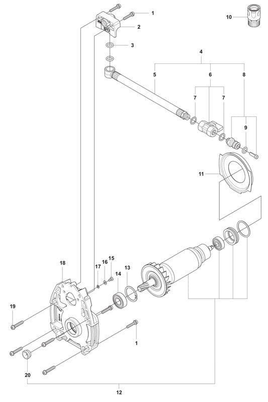 DM 330 Rotor and Hose Assembly Parts by Husqvarna