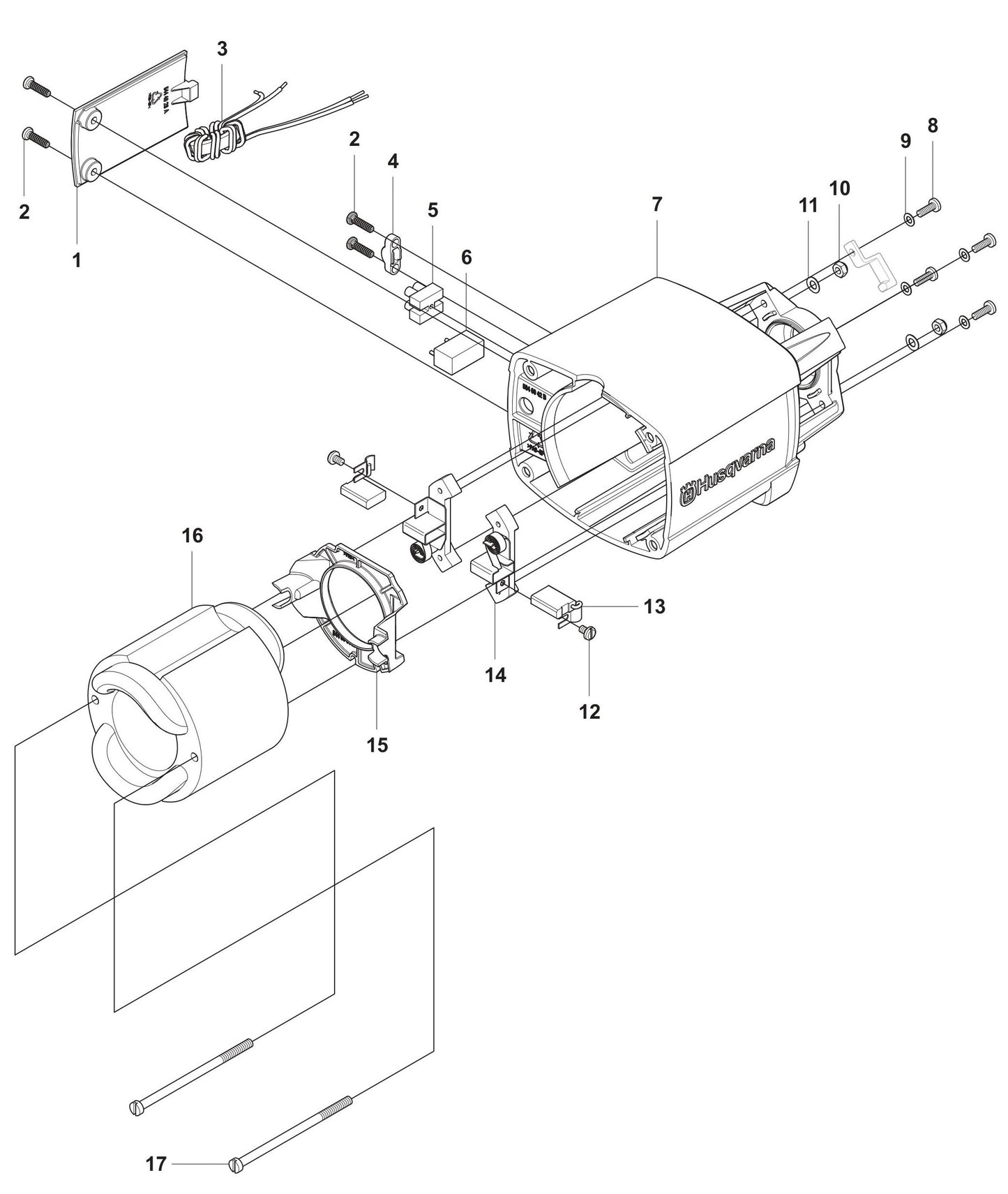 DM 330 Motor Housing Assembly Parts by Husqvarna