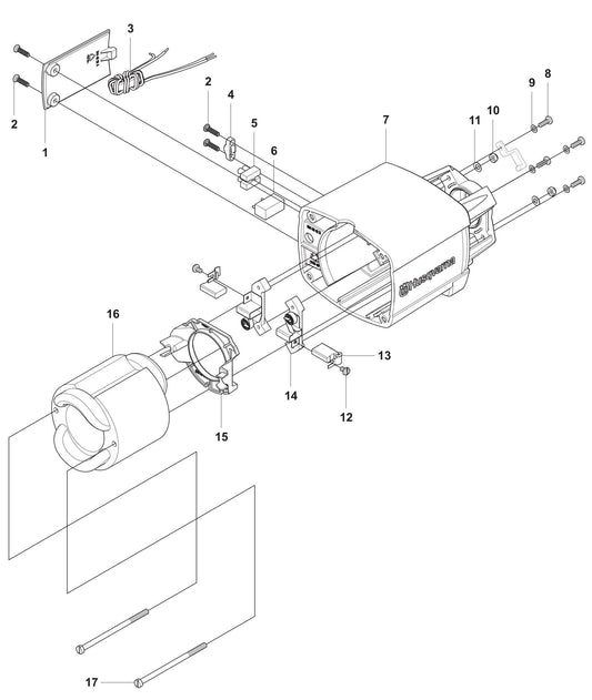 DM 330 Motor Housing Assembly Parts by Husqvarna