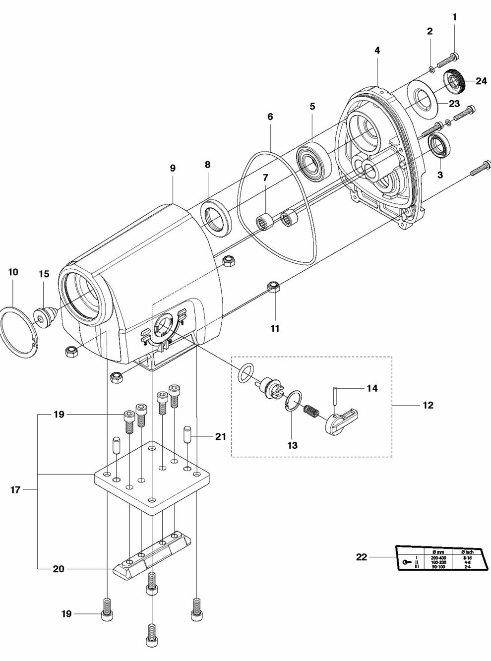 DM 340 Gear Box Assembly Parts-1 by Husqvarna