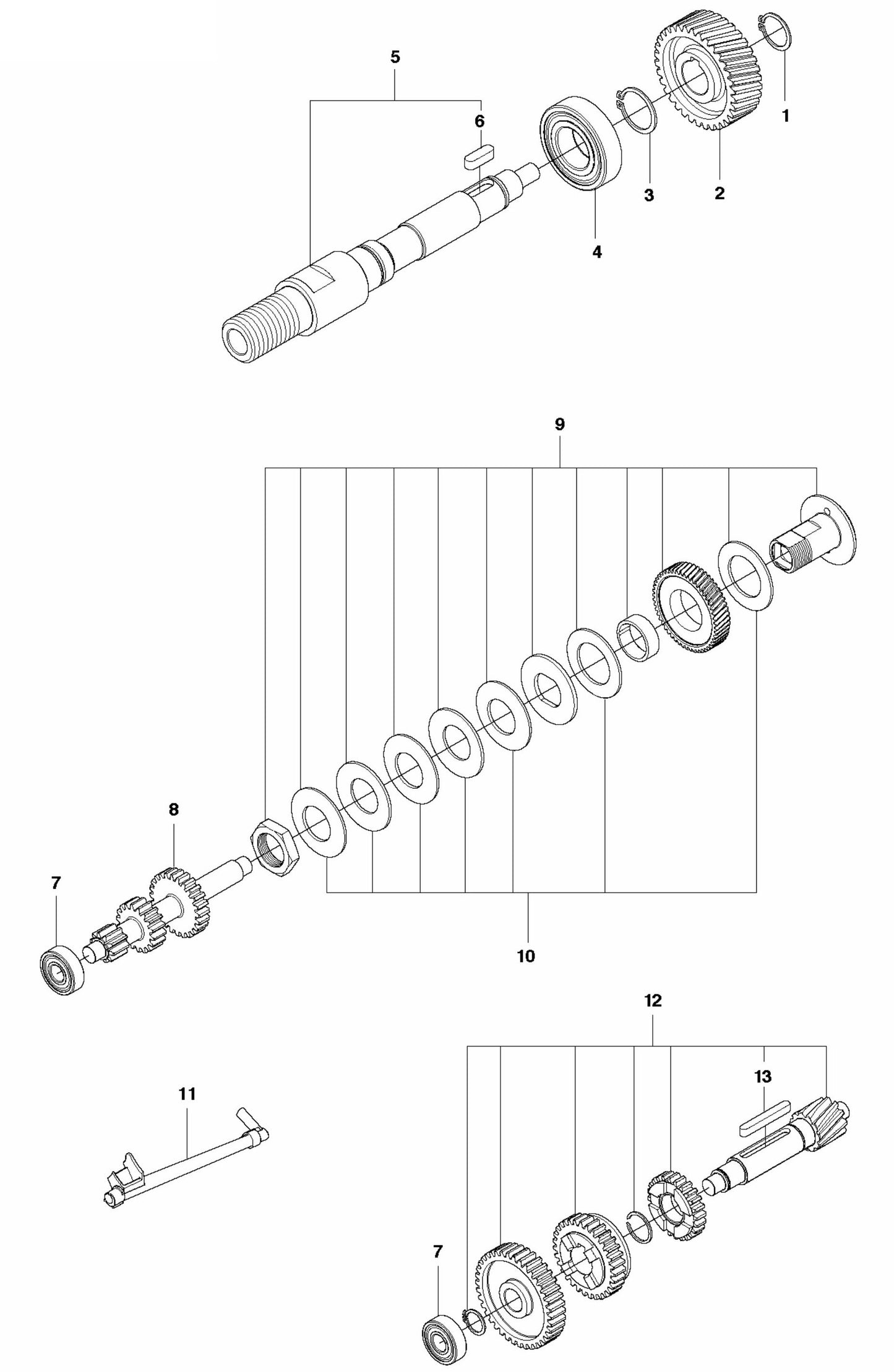 DM 340 Gear Box Assembly Parts-2 by Husqvarna
