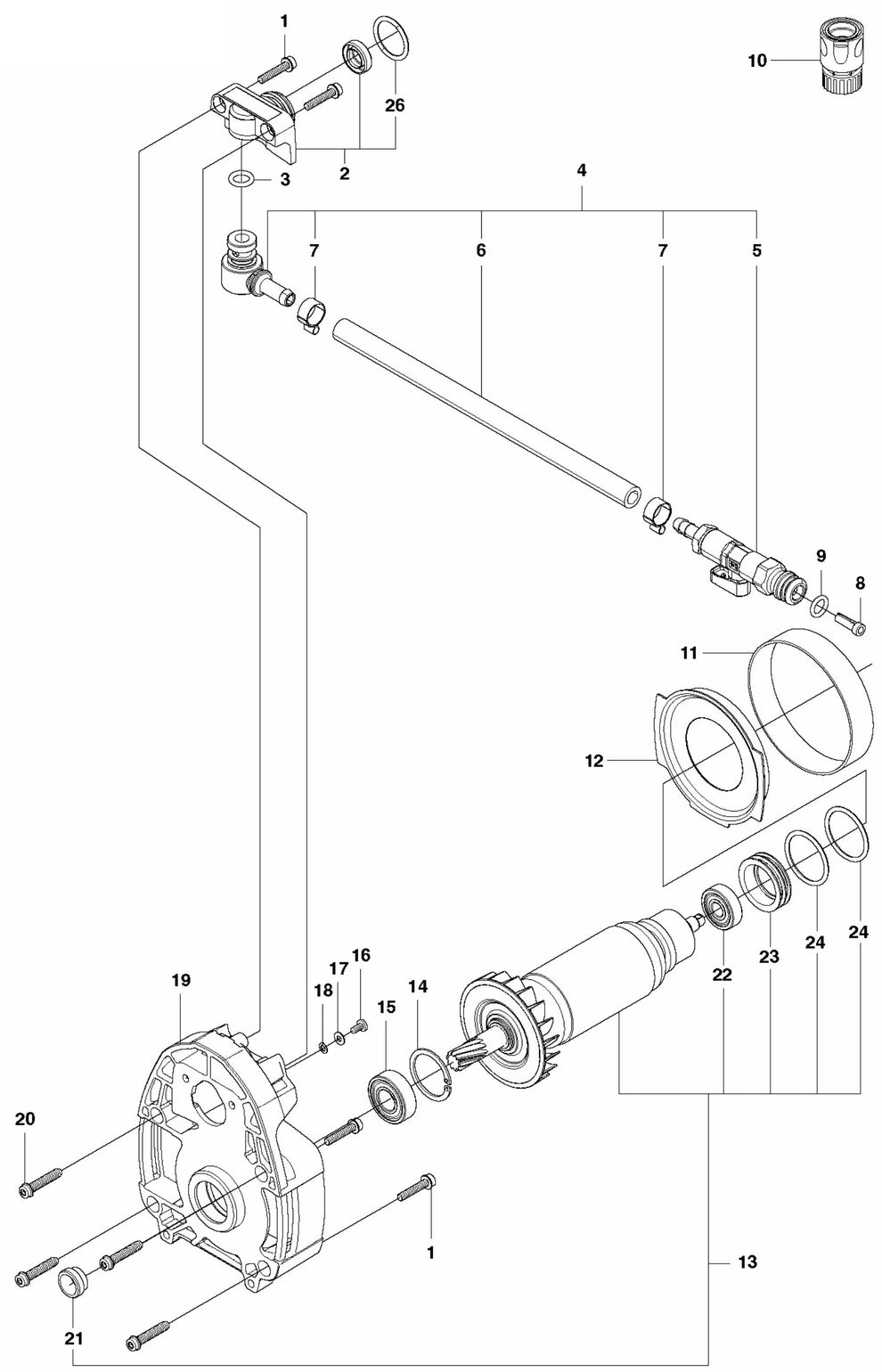 DM 340 Motor Assembly Parts-1 by Husqvarna