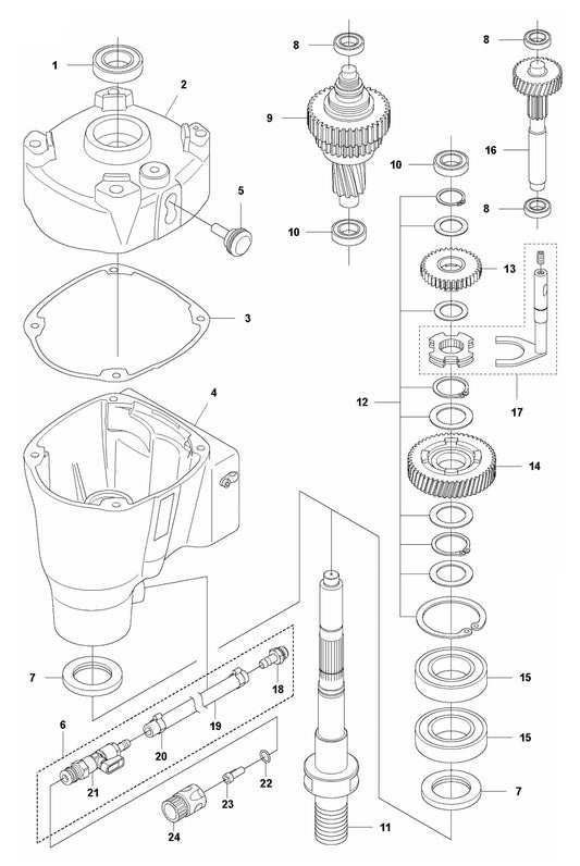 DMS 240 Gear Box Assembly Parts