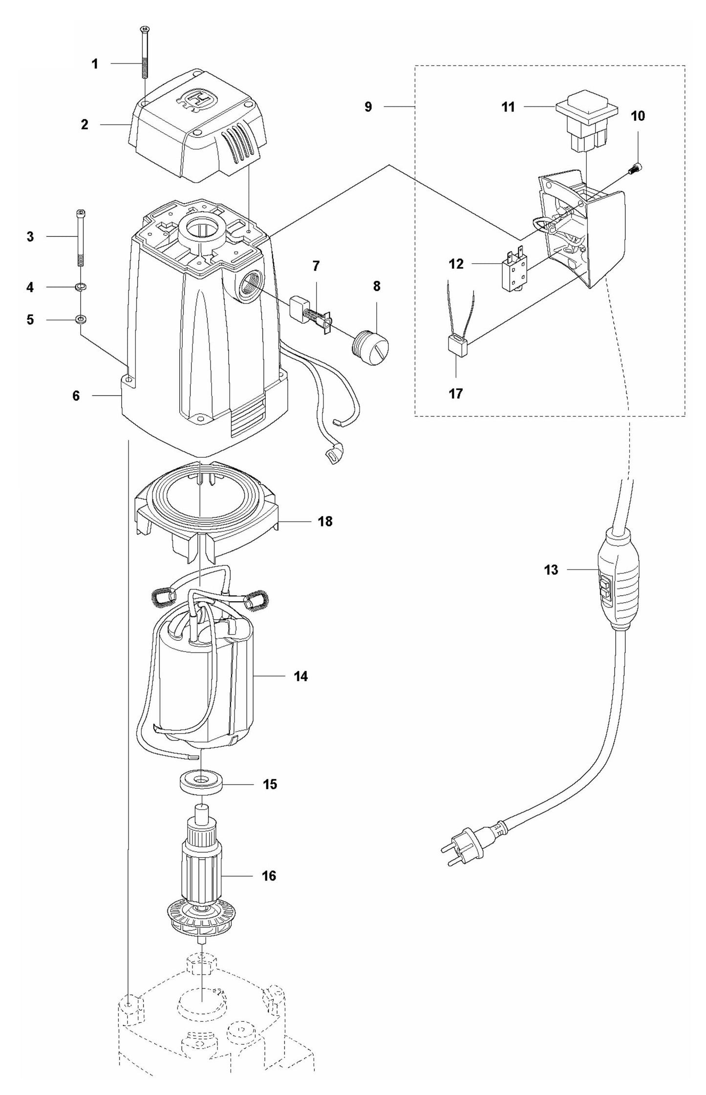 DMS 240 Motor Assembly Parts