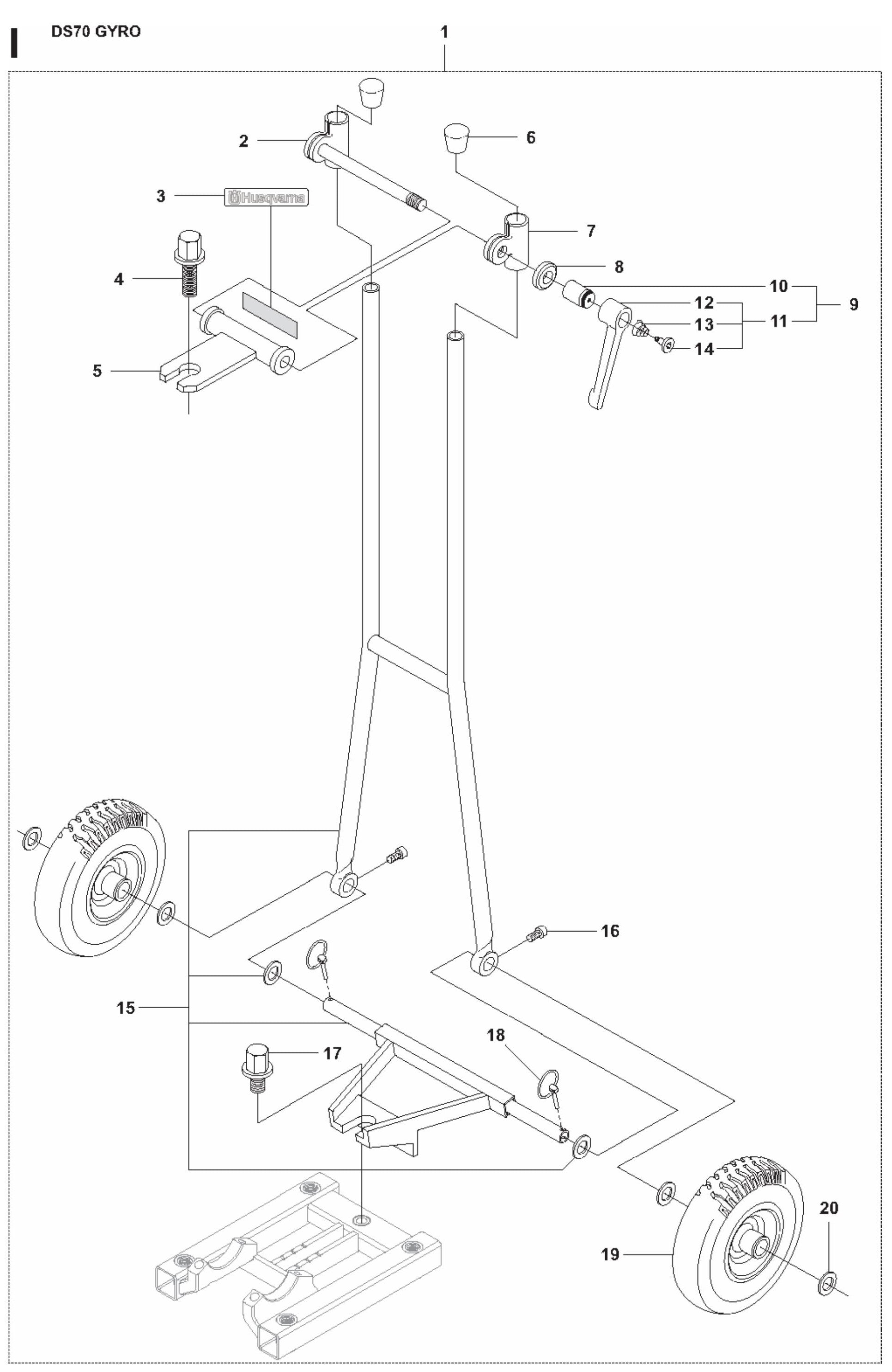 DS70 Gyro Back Support Assembly Parts