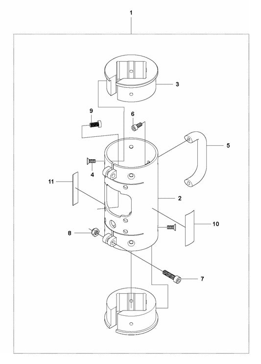 DS 70ATS Shredder Case Assembly Parts by Husqvarna