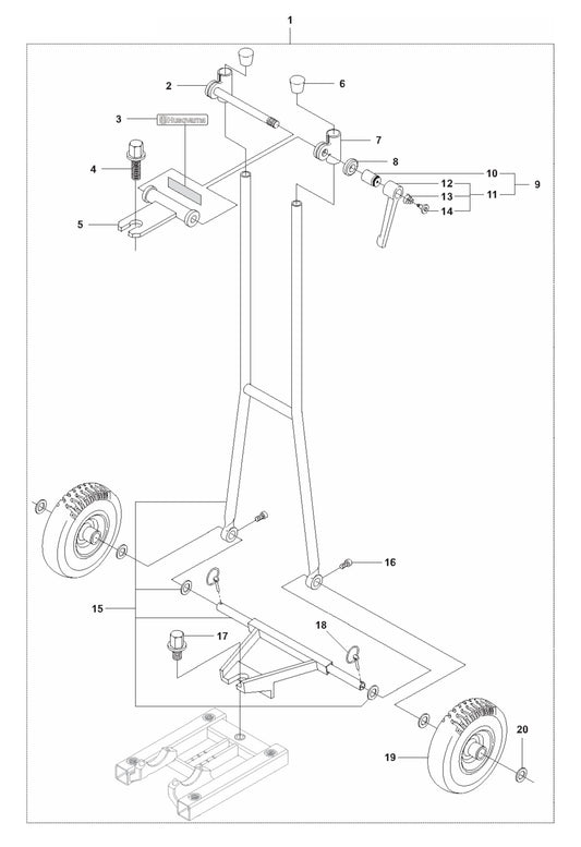 DS70 Gyro Back Support Assembly Parts by Husqvarna