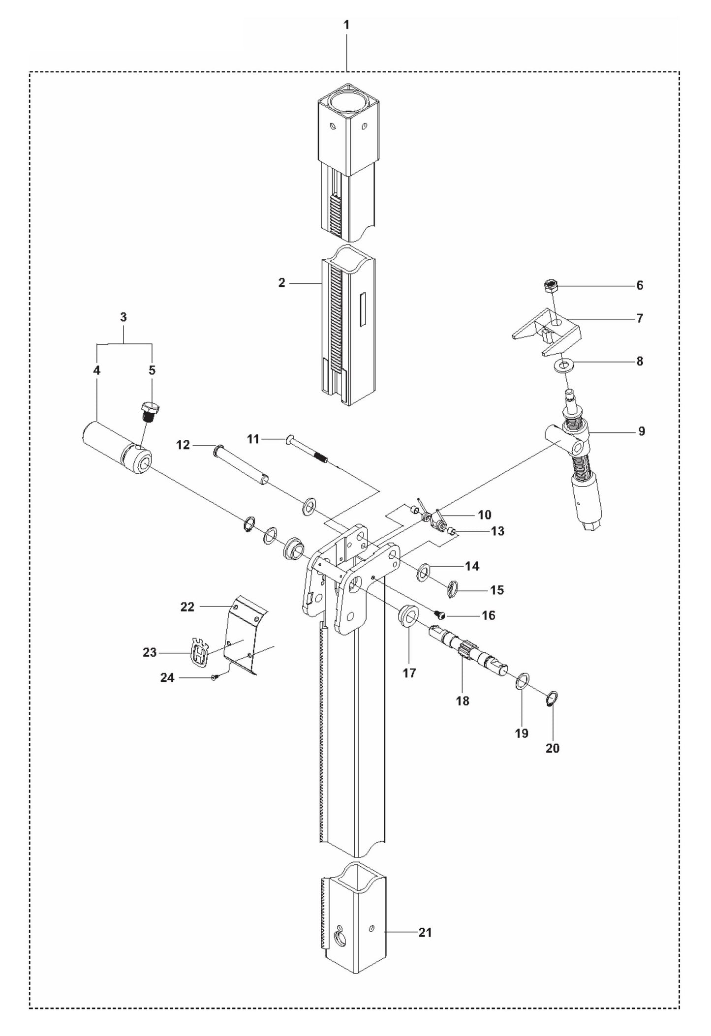 DS70 Gyro Expandable Collumn Assembly Parts by Husqvarna