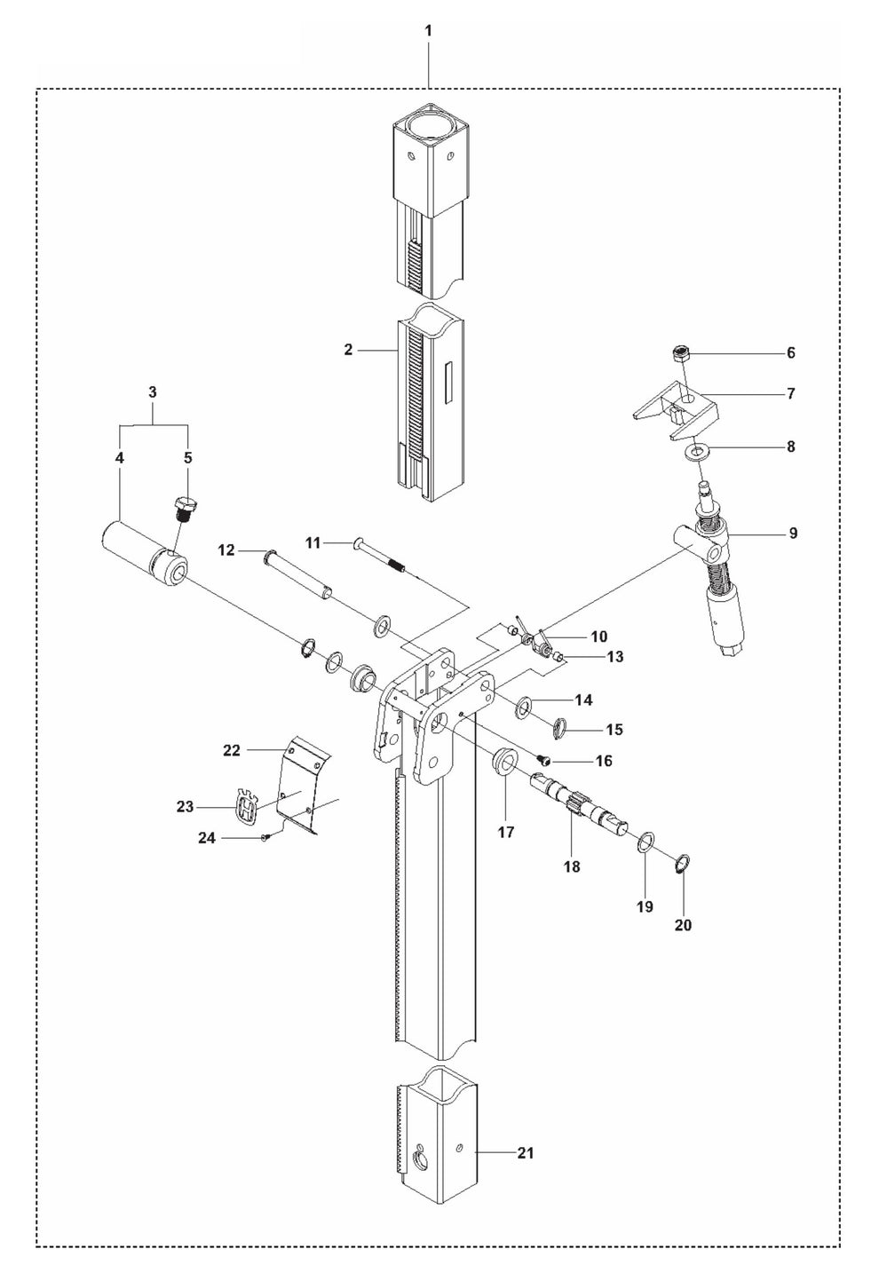 DS70 Gyro Expandable Collumn Assembly Parts by Husqvarna