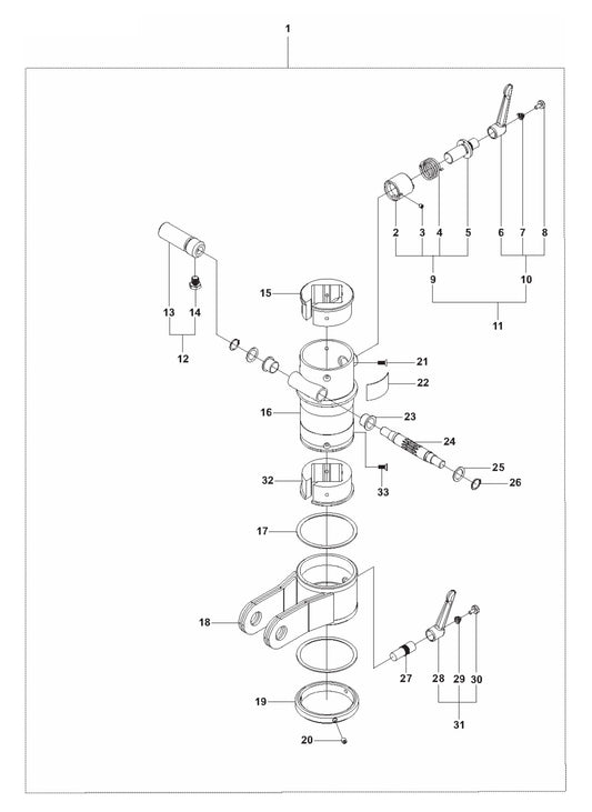 DS70 Gyro Unit 1 Assembly Parts by Husqvarna
