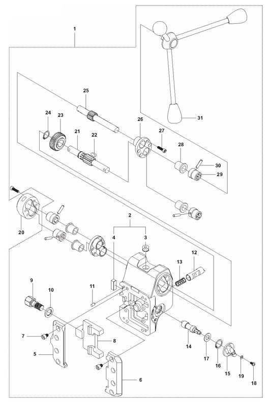 DS70 Gyro Carriage Assembly Parts-2 by Husqvarna