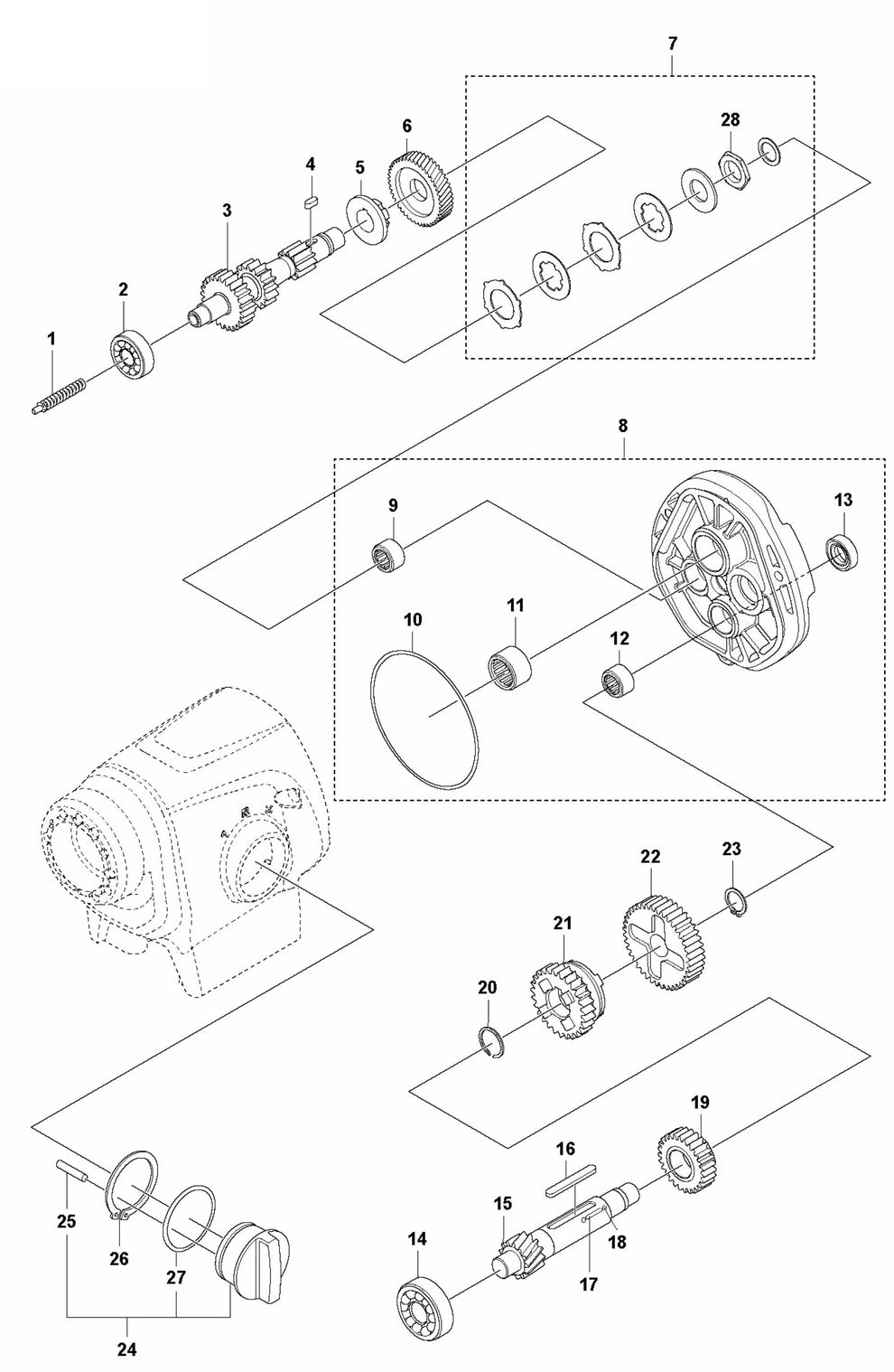 DM 400 Gearbox Assembly Parts-2 by Husqvarna