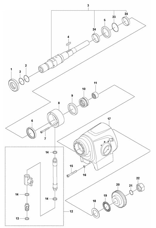DM 430 Gearbox Assembly Parts-1 by Husqvarna
