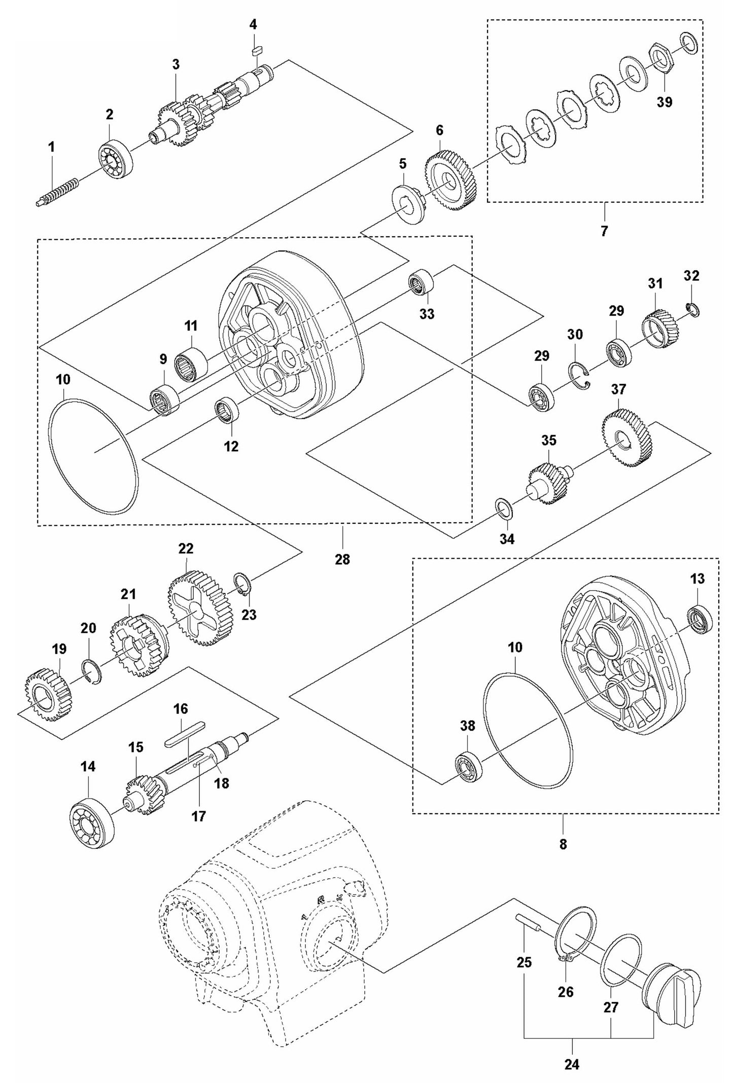 DM 430 Gearbox Assembly Parts-2 by Husqvarna