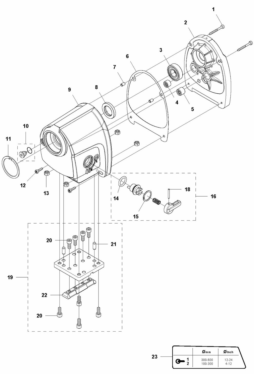 DM 650 Gearbox Assembly Parts by Husqvarna
