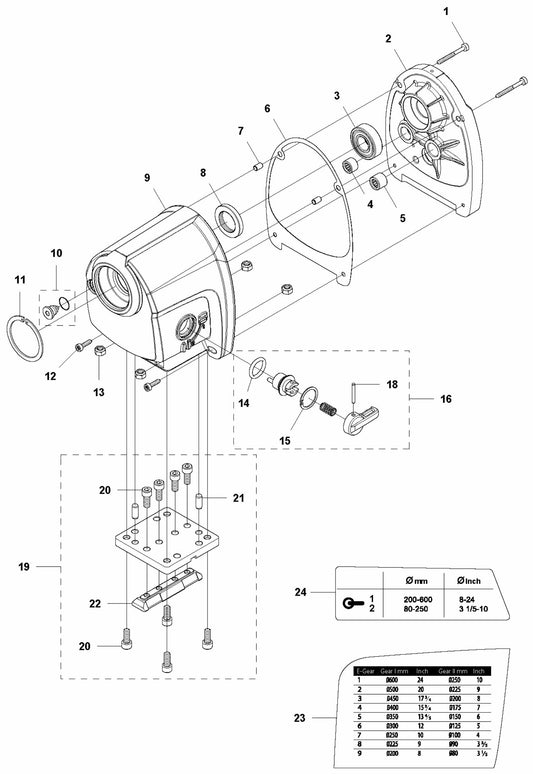 DM 700 Gearbox Assembly Parts by Husqvarna