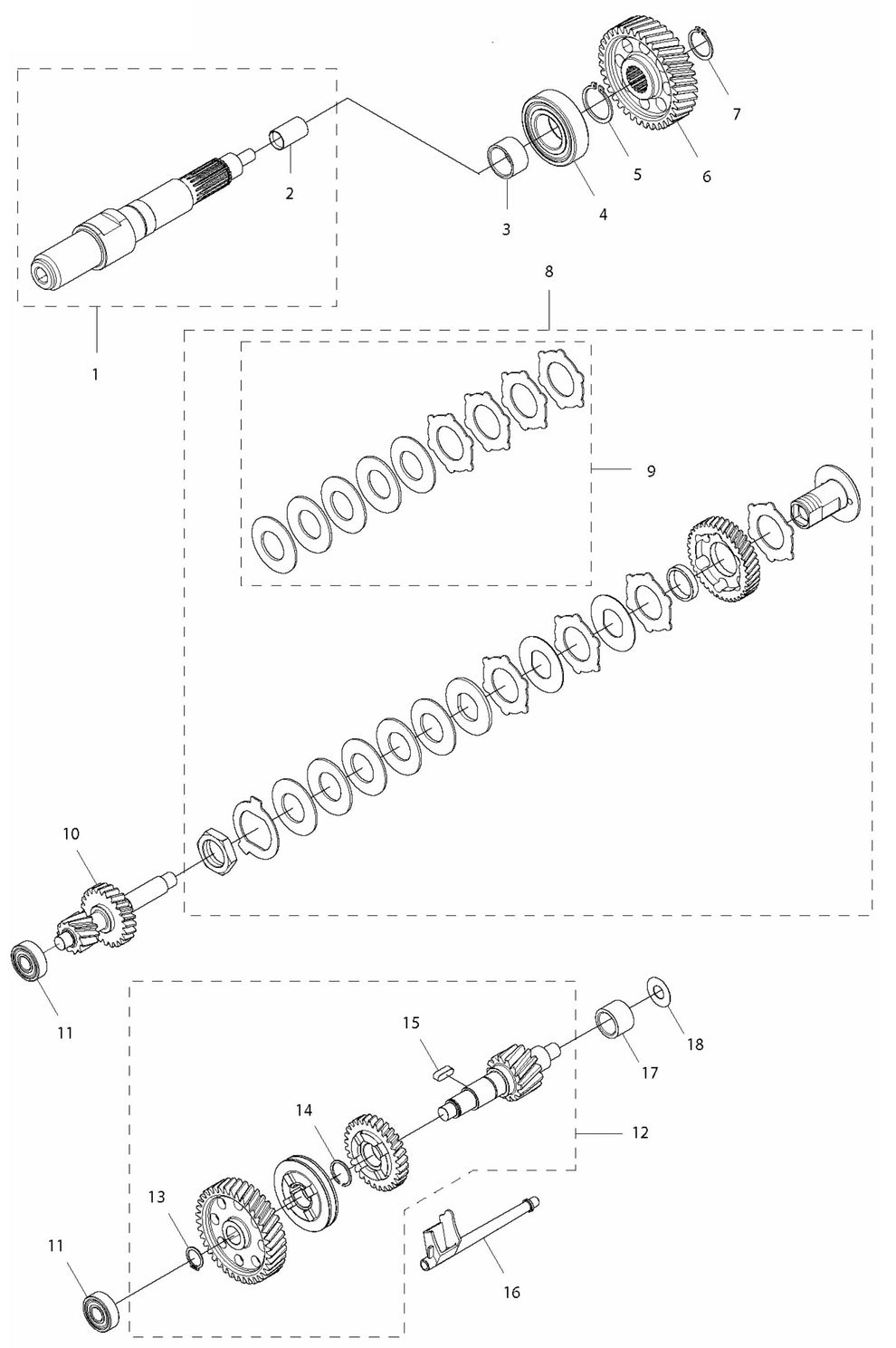 DM 700 Gears Assembly Parts by Husqvarna