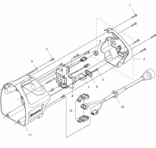 DM 700 Rear Handle Assembly Parts by Husqvarna