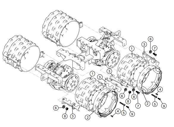 AAA RX1575 - Drum 24" With Extension  Assembly Parts By Multiquip