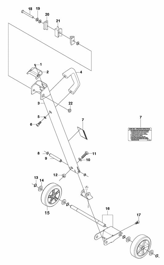 DS 250 Back Support Assembly Parts By Husqvarna