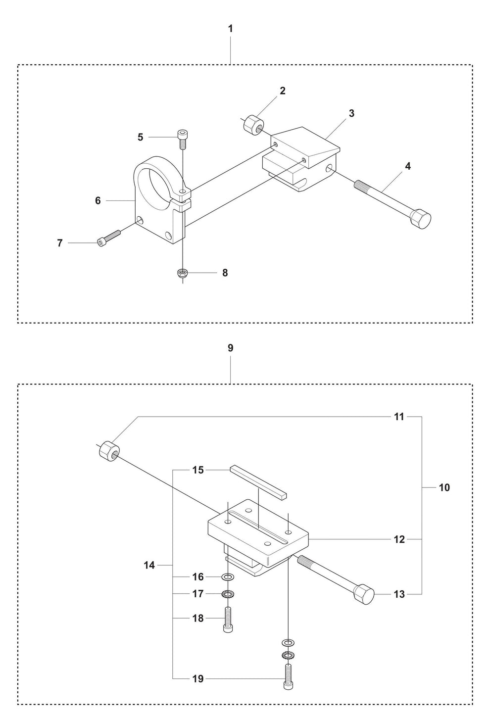 DS 40 Gyro Motor Mount Assembly Parts by Husqvarna