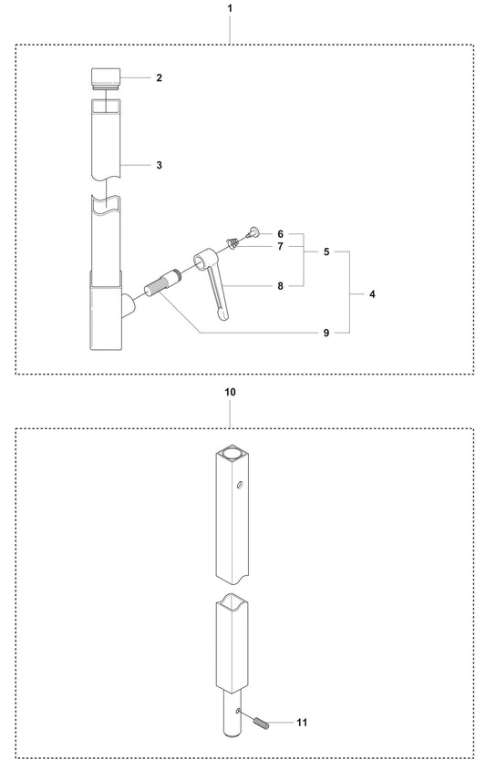 DS 40 Gyro Extension Pole Assembly Parts by Husqvarna
