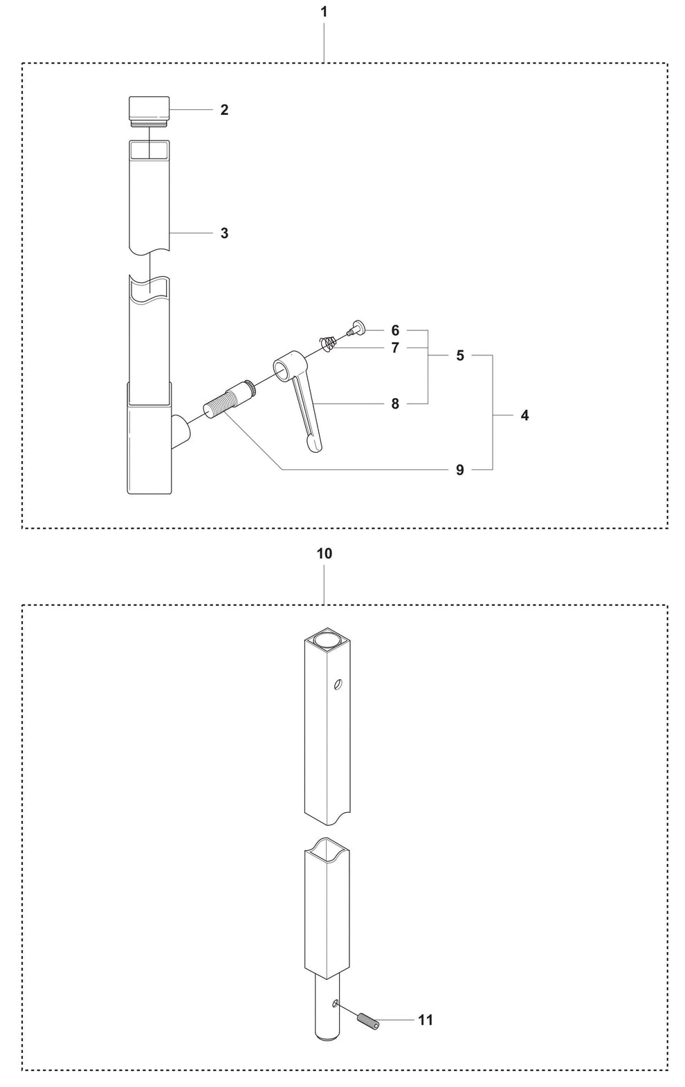 DS 40 Gyro Extension Pole Assembly Parts by Husqvarna