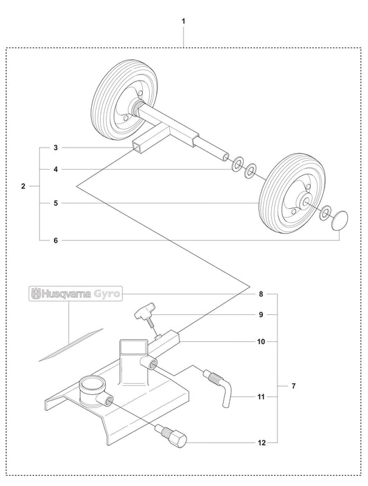 DS 40 Gyro GB40T Assembly Parts by Husqvarna