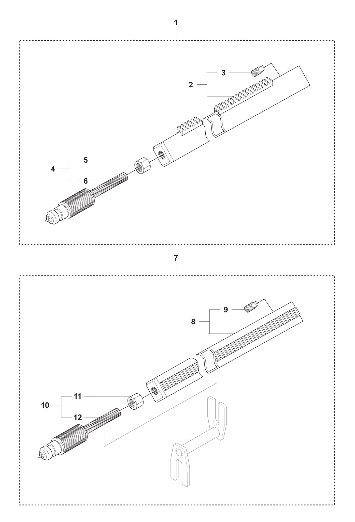 DS 40 Gyro Drill Rack Assembly Parts by Husqvarna