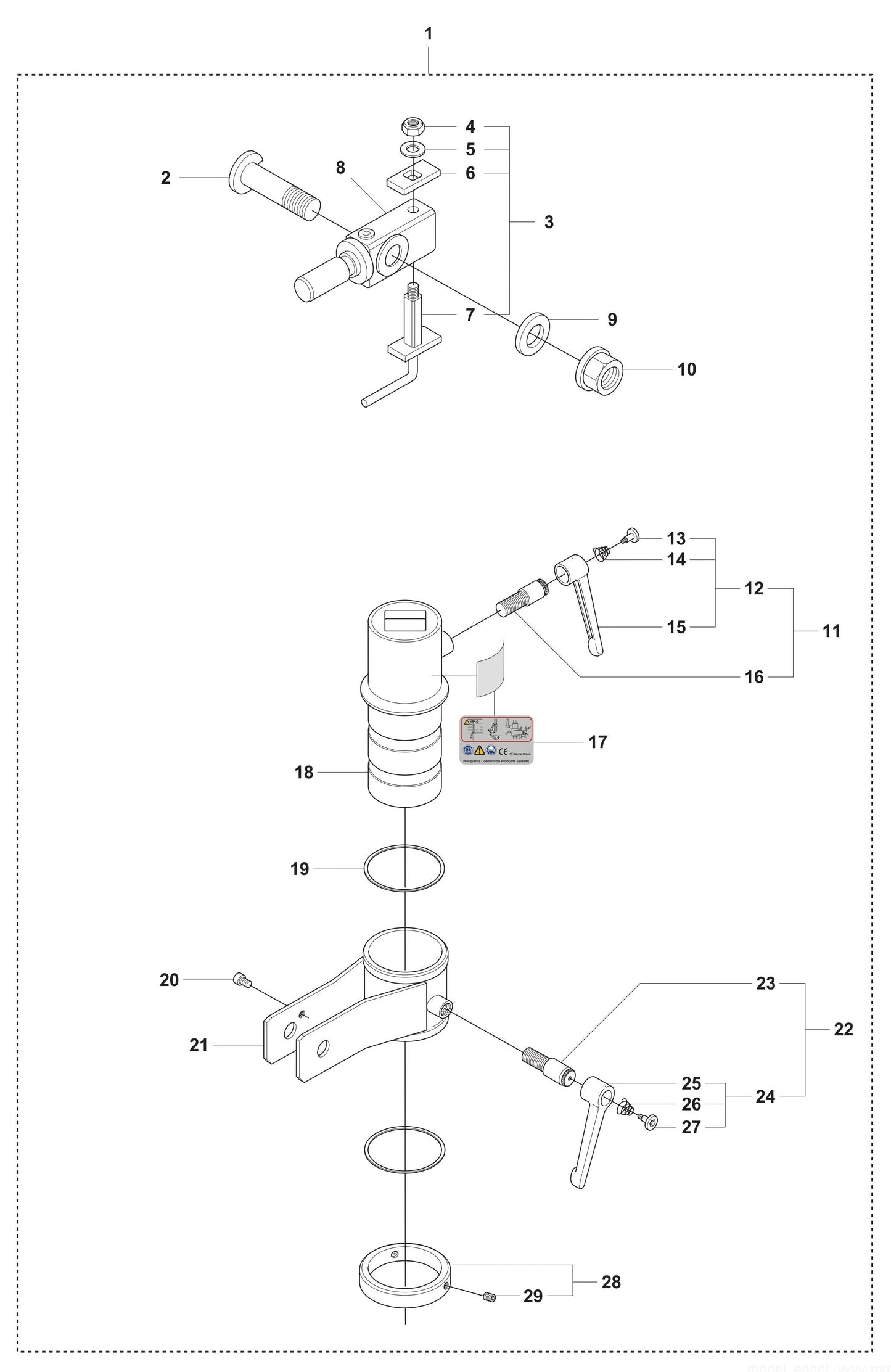 DS 40 Gyro Unit Assembly Parts by Husqvarna