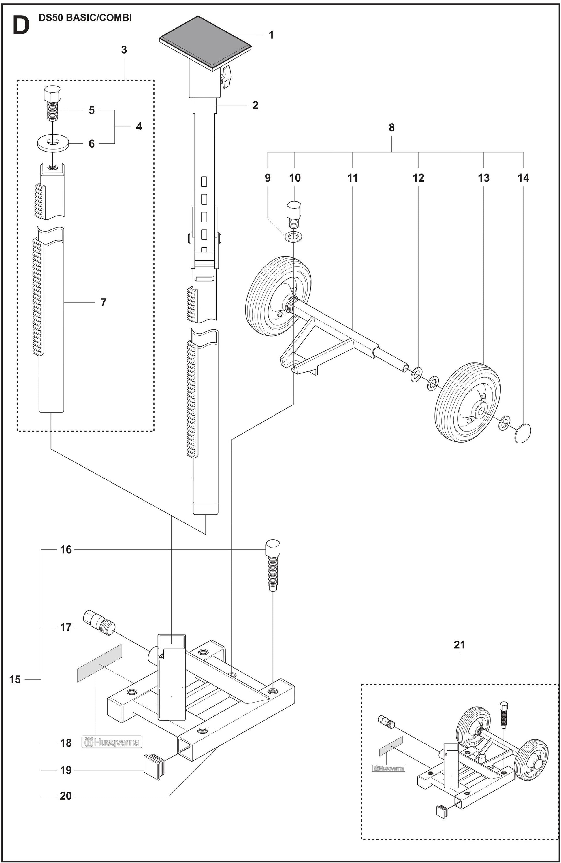 DS 50 Basic Base Plate Assembly Parts