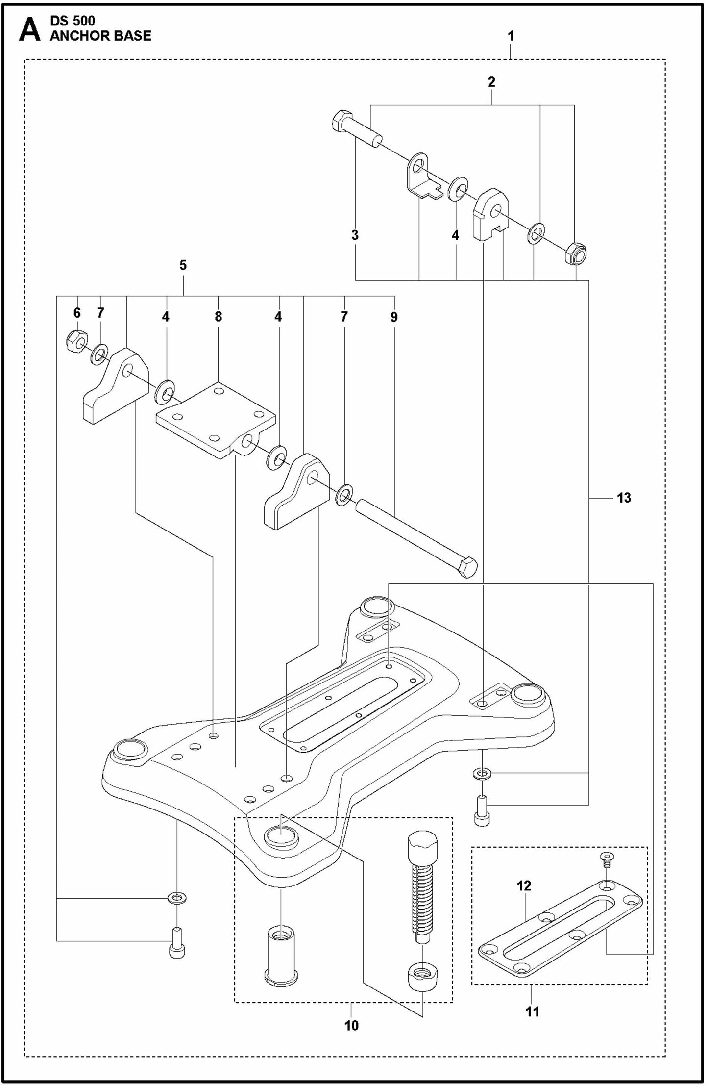 DS 500 Anchor Base Assembly Parts