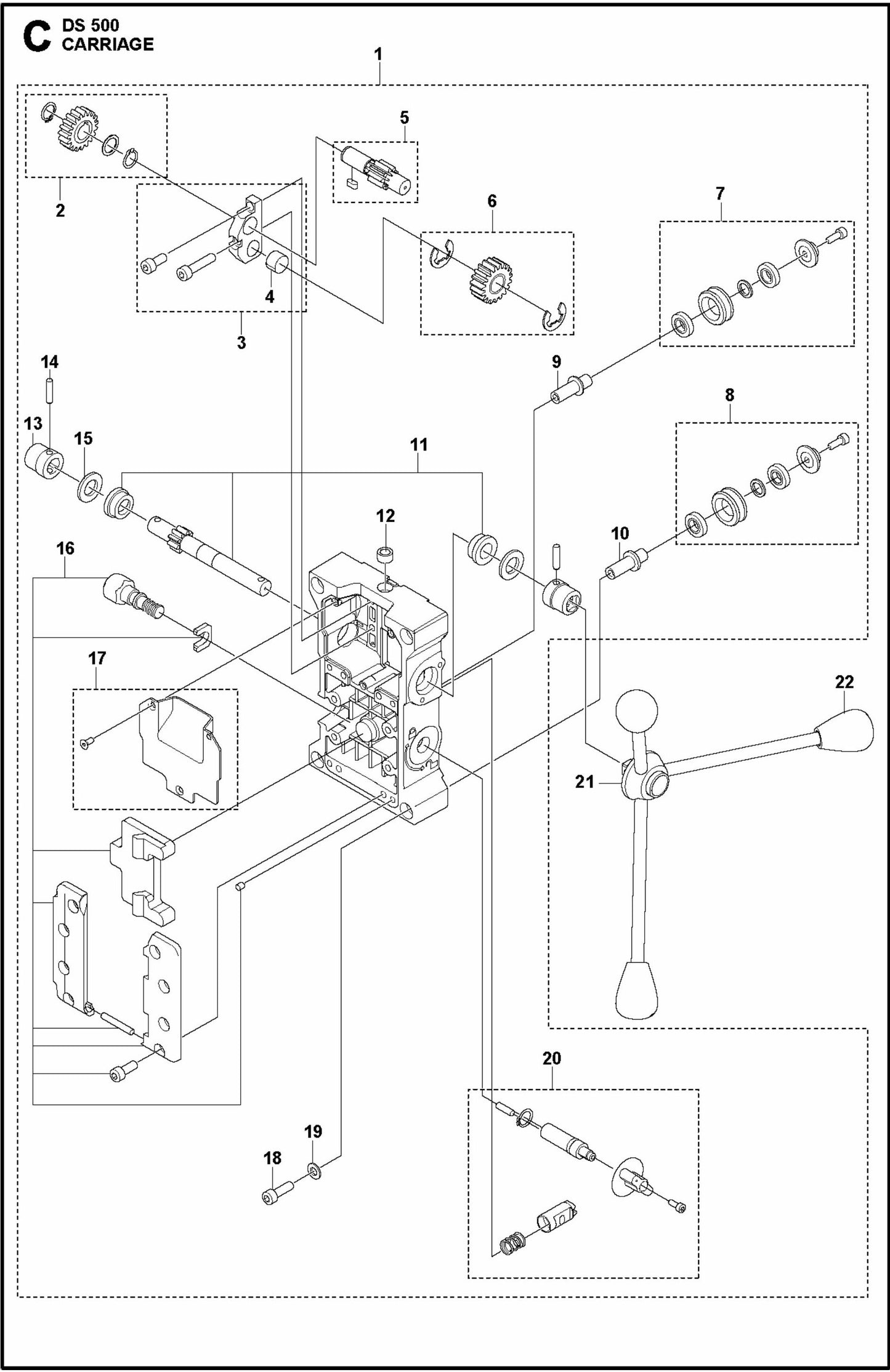 DS 500 Carriage Assembly Parts
